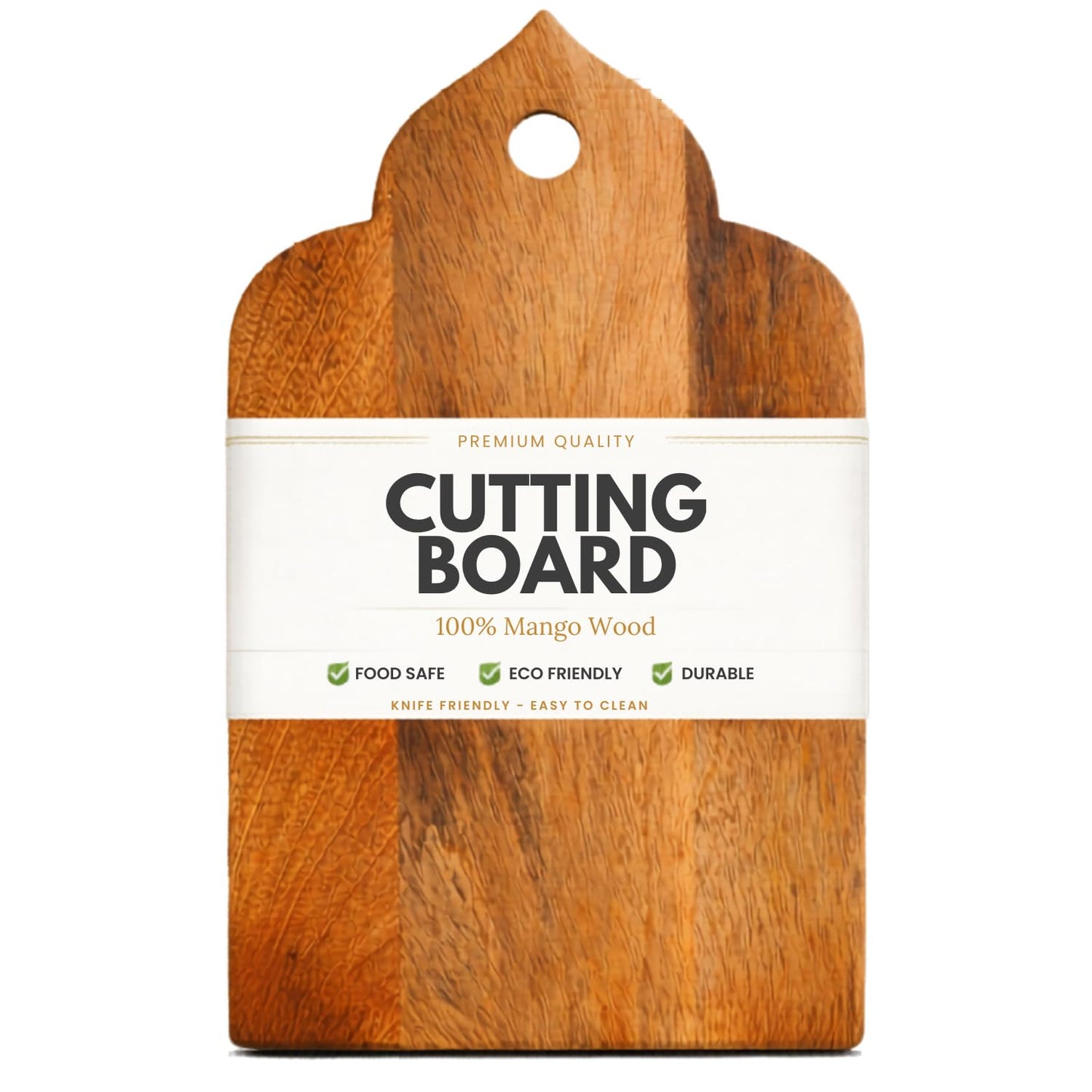 Wood Chopping Board – 31.75 x 19.05 cm | Handmade, Reversible, Durable Cutting Board for Kitchen & Serving | Rustic Cheese Platter, Bread or Meat Board