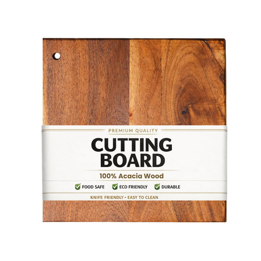 Chopping Board, Non-Slip Wooden Cutting Board with Antibacterial Surface, Chopping Board for Kitchen, Cutting Board for Kitchen (28 x 28 x 2.5 cm)