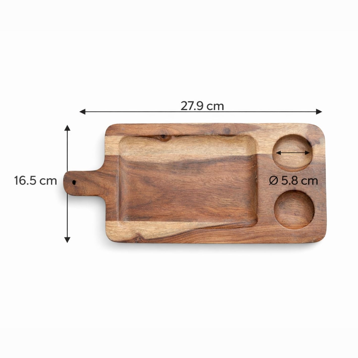 Acacia Wooden Tray for Serving 27.9 × 16.5 × 1.5 - Dining Table Accessories & Kitchen Organizer Serving Trays - Luxury Wooden Tray