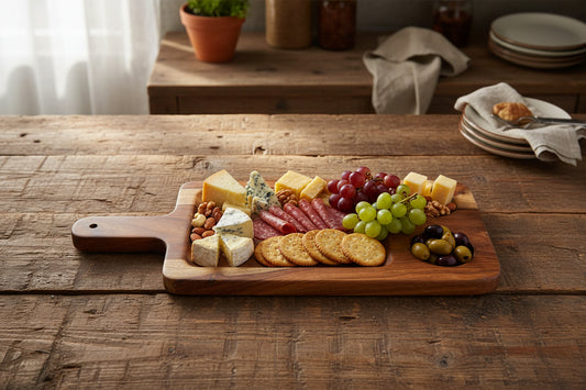 Acacia Wooden Tray for Serving 27.9 × 16.5 × 1.5 - Dining Table Accessories & Kitchen Organizer Serving Trays - Luxury Wooden Tray