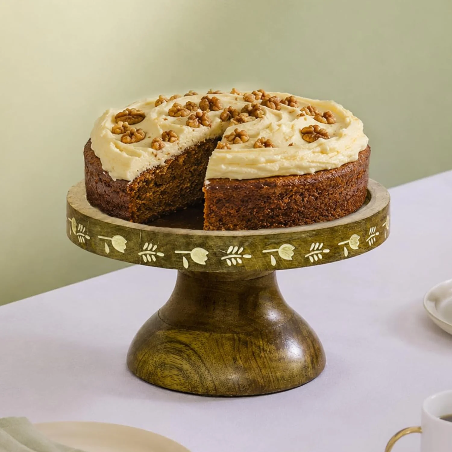 Wooden Cake Stand | Cake Stand for Cake Cutting | Cake Dome | Cake Stand for Birthday Decoration 24 x 24 x 12 CM