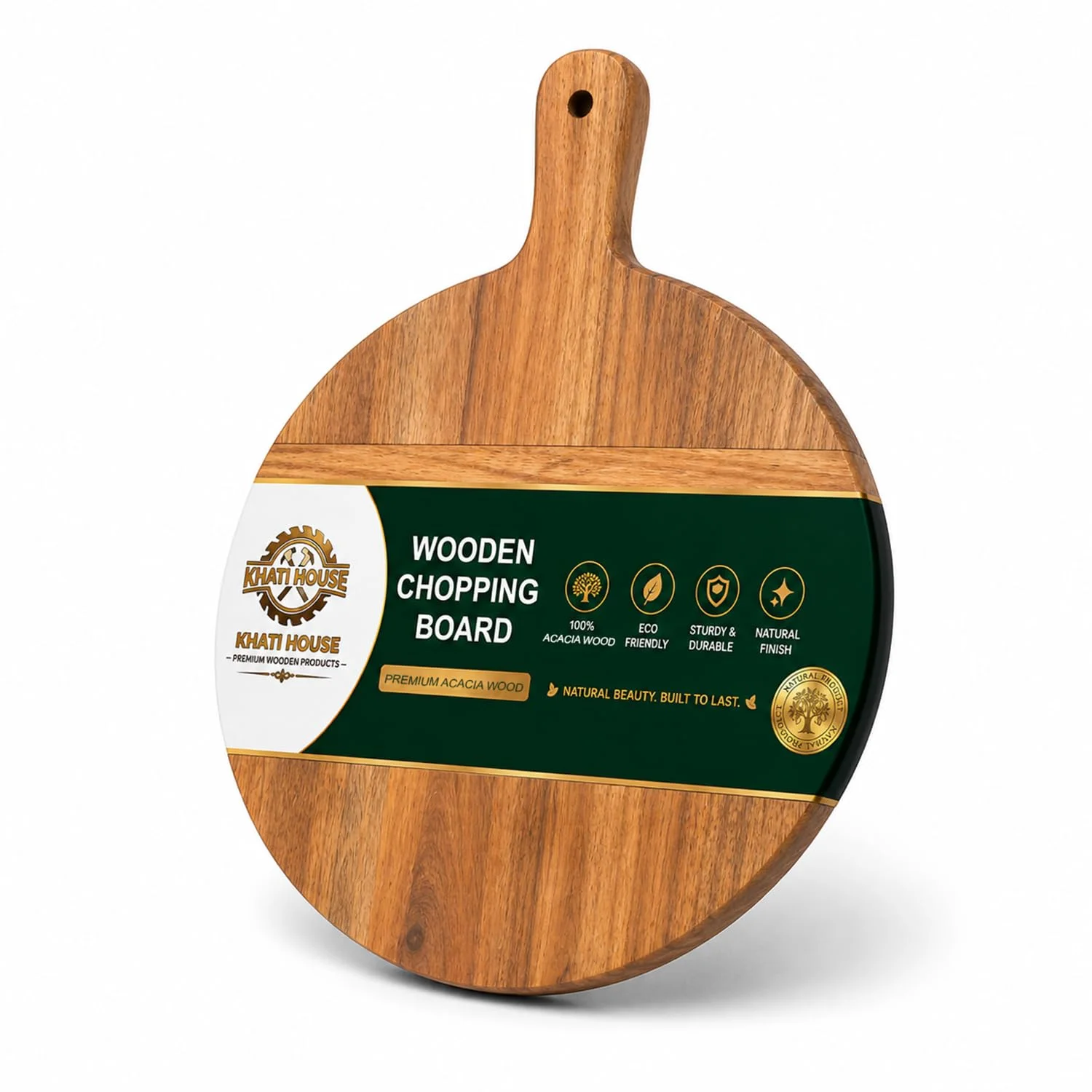Acacia Wood Chopping Board for Kitchen (29.5 x 29.5 cm) – Wooden Cutting & Serving Board | Multipurpose Acacia Wood Board for Vegetables, Fruits, Cheese & Bread | Eco-Friendly Kitchen Essential