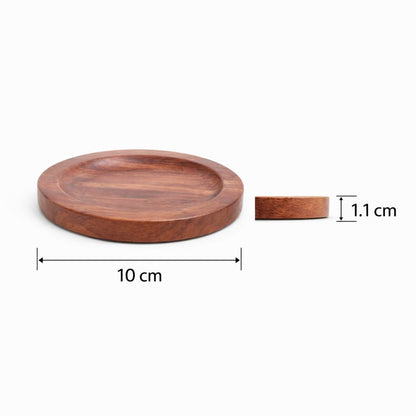 Tea Coasters Set of 4 | Wooden Tea Coasters Set for Glass Cup, Tabletop Protection for Coffee, Tea, Dining & Home Décor