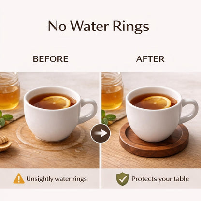 Tea Coasters Set of 4 | Wooden Tea Coasters Set for Glass Cup, Tabletop Protection for Coffee, Tea, Dining & Home Décor