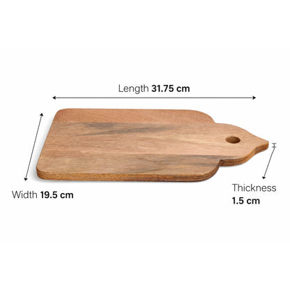 Wood Chopping Board – 31.75 x 19.05 cm | Handmade, Reversible, Durable Cutting Board for Kitchen & Serving | Rustic Cheese Platter, Bread or Meat Board