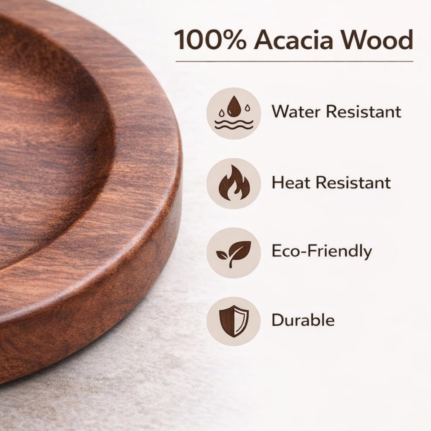 Tea Coasters Set of 4 | Wooden Tea Coasters Set for Glass Cup, Tabletop Protection for Coffee, Tea, Dining & Home Décor