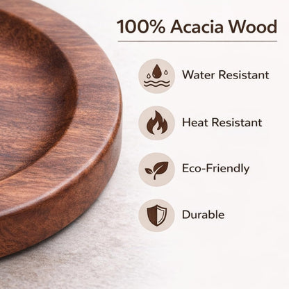 Tea Coasters Set of 4 | Wooden Tea Coasters Set for Glass Cup, Tabletop Protection for Coffee, Tea, Dining & Home Décor