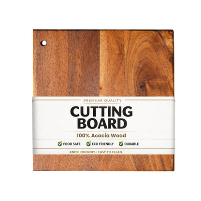 Chopping Board, Non-Slip Wooden Cutting Board with Antibacterial Surface, Chopping Board for Kitchen, Cutting Board for Kitchen (28 x 28 x 2.5 cm)