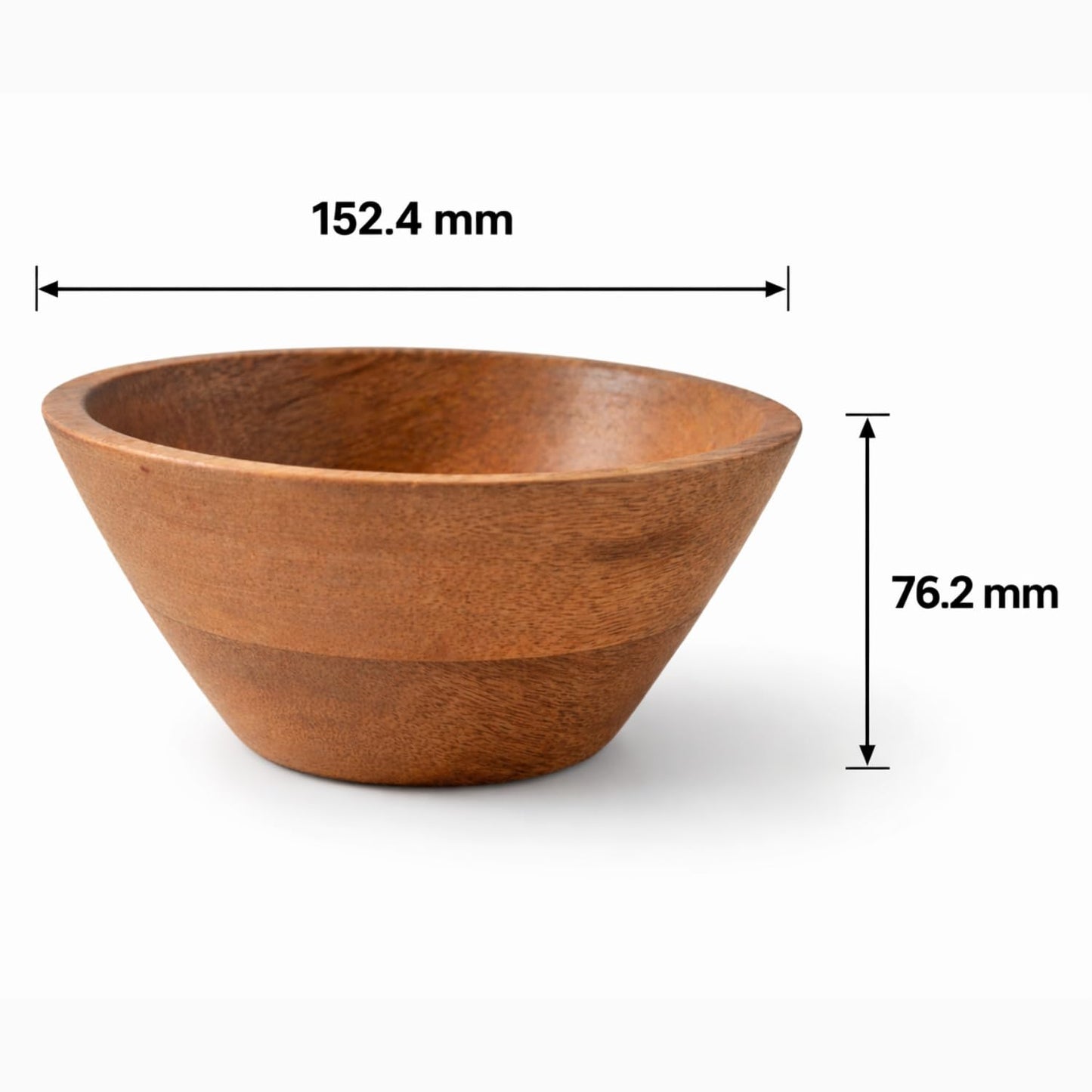 Wooden Bowl | Salad Bowl | Wood Salad Bowl | Wooden Mixing Bowl | Wooden Decorative Bowl | for Snacks, Fruits, Cereal & Soup (15.2 cm Diameter, 7.6 cm Height)