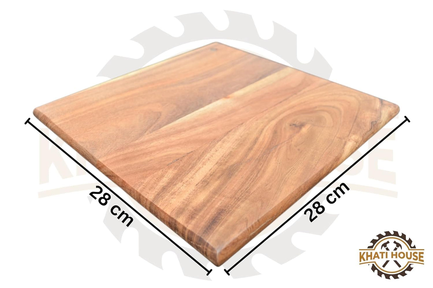 Chopping Board, Non-Slip Wooden Cutting Board with Antibacterial Surface, Chopping Board for Kitchen, Cutting Board for Kitchen (28 x 28 x 2.5 cm)
