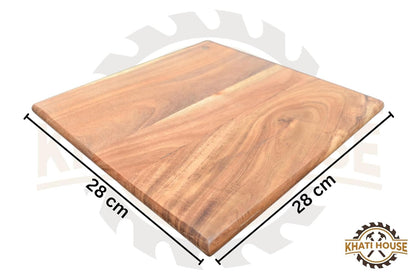 Chopping Board, Non-Slip Wooden Cutting Board with Antibacterial Surface, Chopping Board for Kitchen, Cutting Board for Kitchen (28 x 28 x 2.5 cm)
