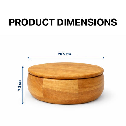 Premium Mango Wood Roti Box with Lid | Wooden Chapati Storage Box | Handmade Roti Container for Kitchen