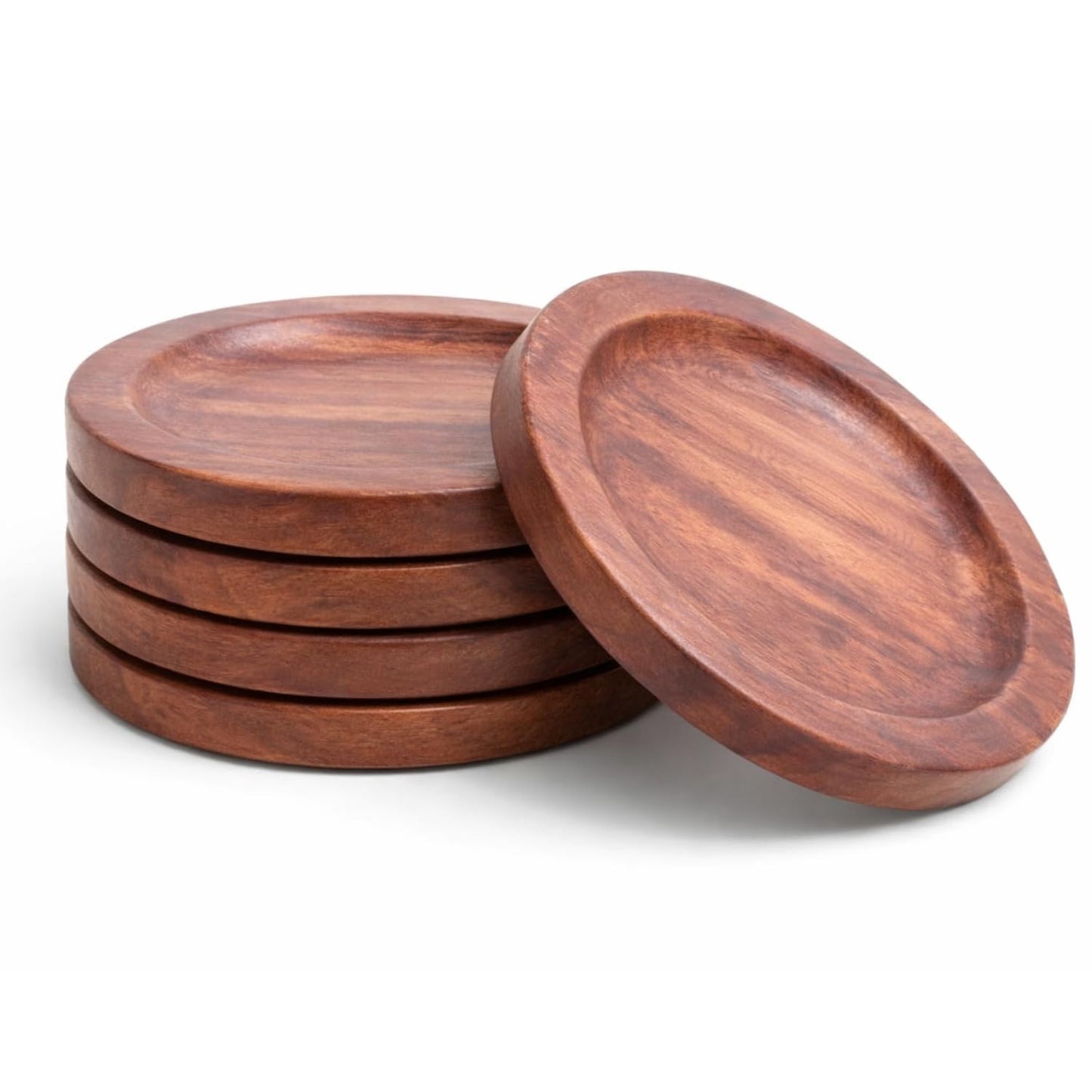 Tea Coasters Set of 4 | Wooden Tea Coasters Set for Glass Cup, Tabletop Protection for Coffee, Tea, Dining & Home Décor