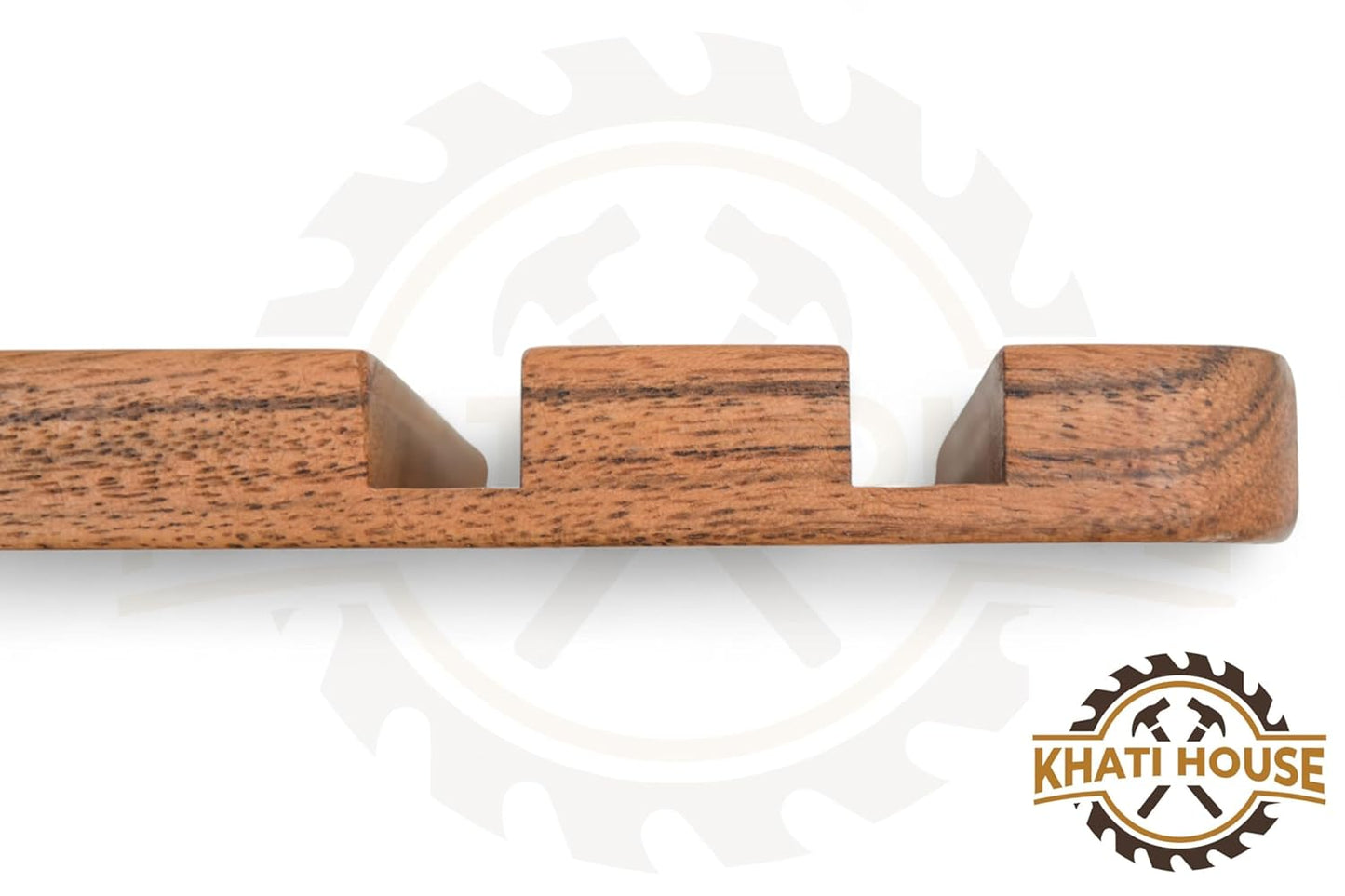 Wooden Desk Organizer with Mobile Stand – Mango Wood Office Desk Organiser Tray for Phone, Keys, Wallet & Accessories | Handcrafted Desktop Storage Holder for Home & Office