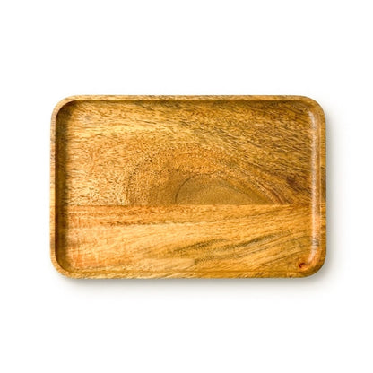 Wooden Serving Tray for Kitchen & Dining | 24.5 x 16 Cm | Multipurpose Food Serving Platter with Anti-Skid Pads