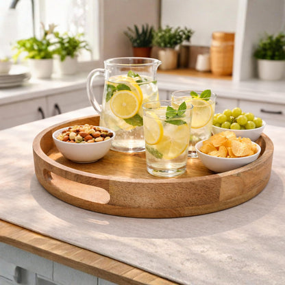 Wooden Serving Tray | Decorative Tray | Table Rustic Farmhouse Trays Centerpiece for Home Decore, Living Room, Kitchen Counter