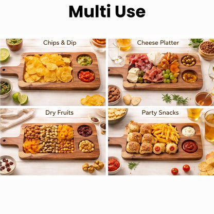 Acacia Wooden Tray for Serving 27.9 × 16.5 × 1.5 - Dining Table Accessories & Kitchen Organizer Serving Trays - Luxury Wooden Tray