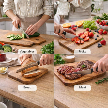 Wood Chopping Board – 31.75 x 19.05 cm | Handmade, Reversible, Durable Cutting Board for Kitchen & Serving | Rustic Cheese Platter, Bread or Meat Board
