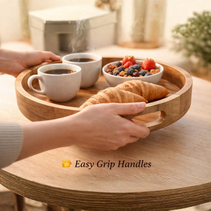 Wooden Serving Tray | Decorative Tray | Table Rustic Farmhouse Trays Centerpiece for Home Decore, Living Room, Kitchen Counter