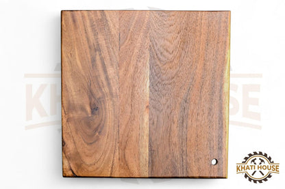 Chopping Board, Non-Slip Wooden Cutting Board with Antibacterial Surface, Chopping Board for Kitchen, Cutting Board for Kitchen (28 x 28 x 2.5 cm)