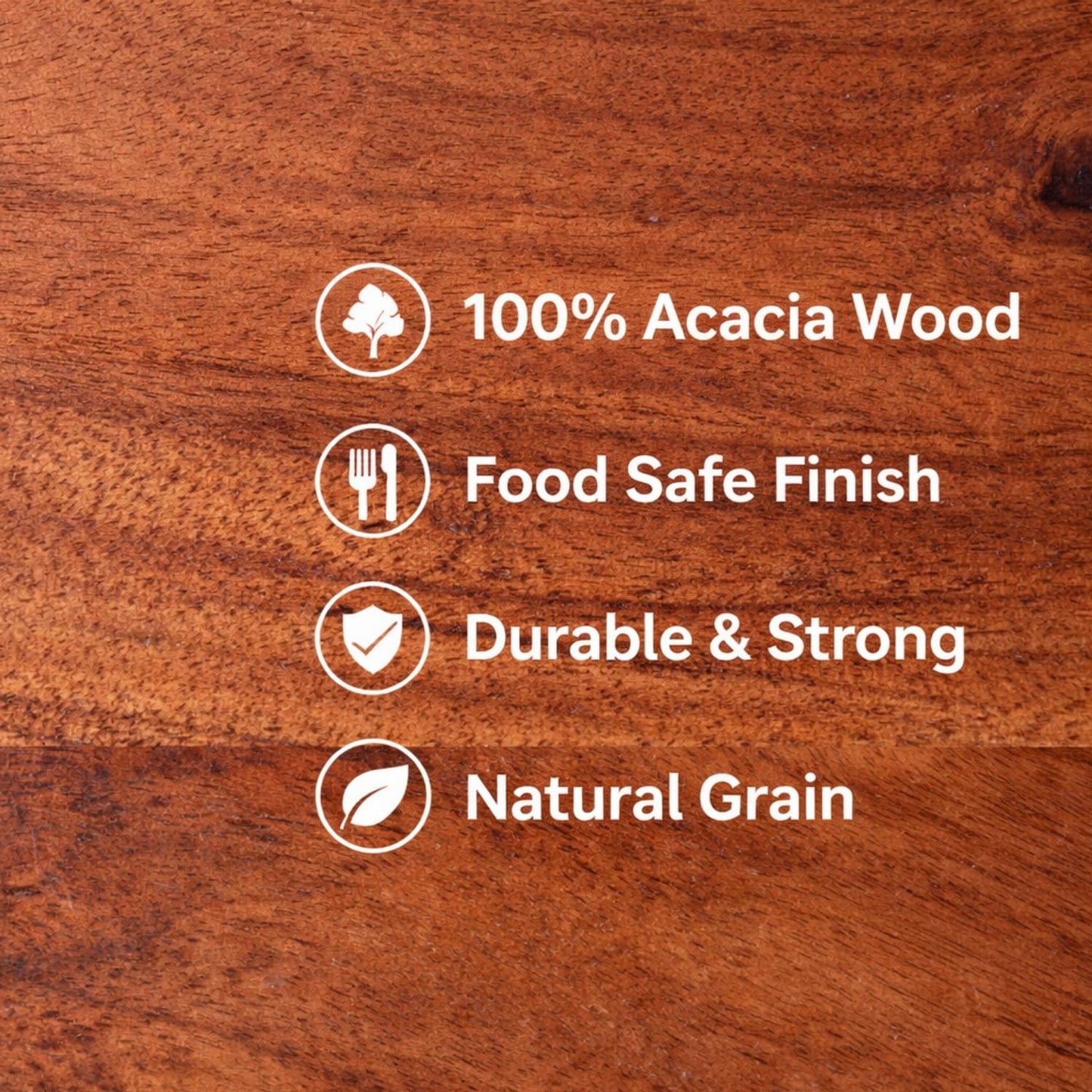 Acacia Wood Serving Tray with Handles, Wooden Tray, Snack Tray, Breakfast Tray, Great for, Breakfast, Coffee Tables, Homes, Restaurant