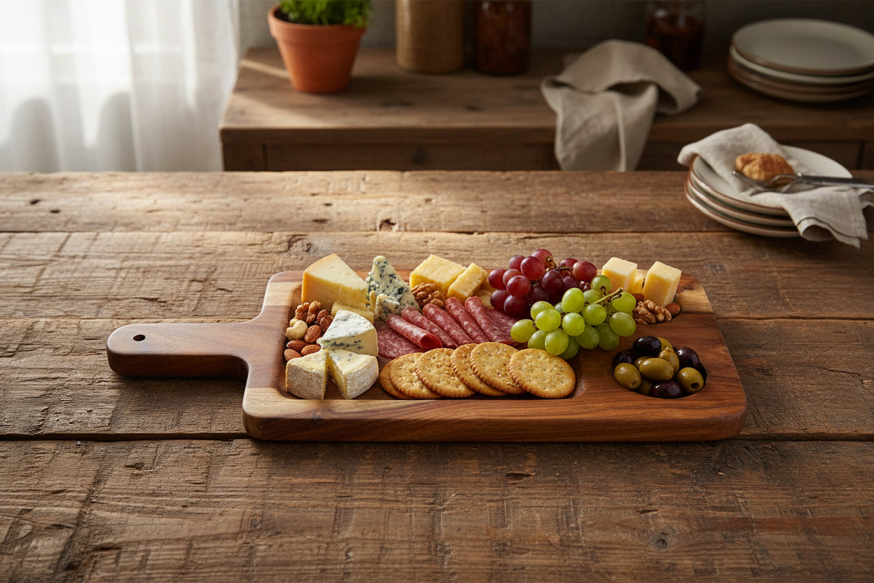Acacia Wooden Tray for Serving 27.9 × 16.5 × 1.5 - Dining Table Accessories & Kitchen Organizer Serving Trays - Luxury Wooden Tray
