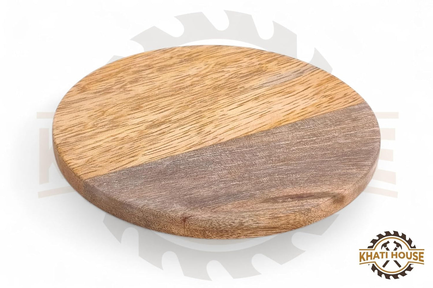 Wooden Tea Coasters Set of 4, Round, 9.5 cm, 5 mm Thick, with Anti-Slip Pads, for Cups, Glasses & Mugs, Table Protection