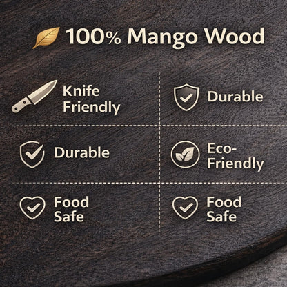Large Natural Mango Wood Chopping Cutting Board for Kitchen Vegetables, Fruits & Cheese, BPA Free, Eco-Friendly, Anti-Microbial Durable and Easy to Clean (48.26 x 38.48 Cm)