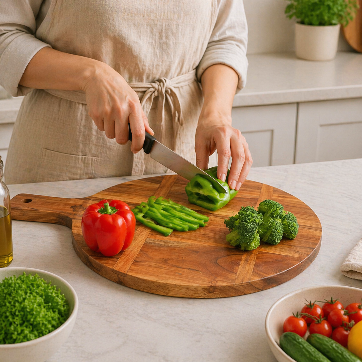 Wooden Chopping Board/Cutting Board/Serving Board, Platter for Vegetables, Fruits & Cheese | Natural Acacia Wood | (29.5L x 29.5W cm)