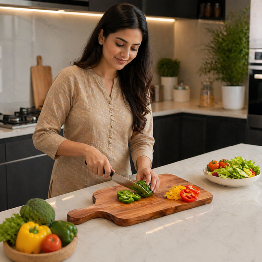 Chopping Board | 38 x 18 x 1.5 cm | Bacteria Resistant Cutting Board for Kitchen | Odour-Free | FDA Compliant | Knife-Friendly